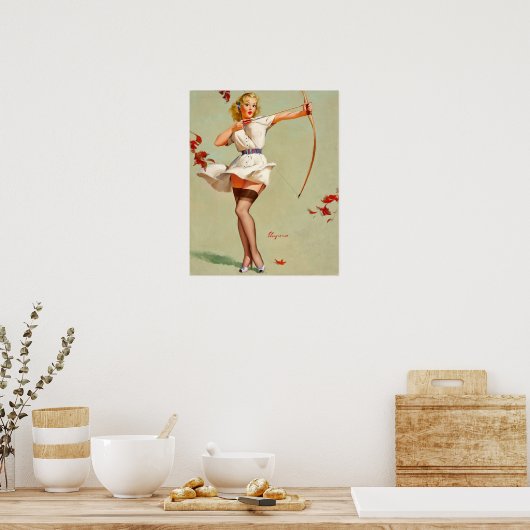 Archery Pin-Up Girl Poster (Keuken)