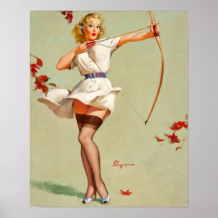 Archery Pin-Up Girl Poster