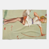 Archery Pin-Up Girl Theedoek (Horizontaal)