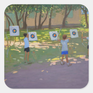 Archery practice France Vierkante Sticker