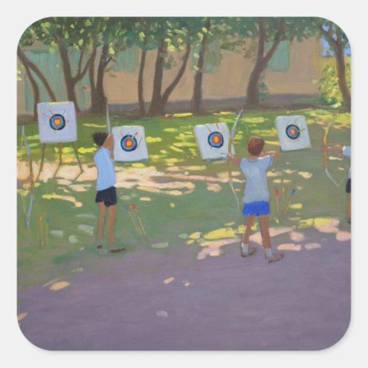 Archery practice France Vierkante Sticker (Voorkant)