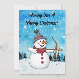Archery Snowman Christmas Kaart