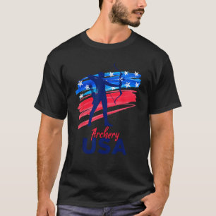 Archery Sport Archer Support Team Vlag Verenigde S T-shirt