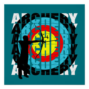 Archery Sport Cool Typografie Archers Grafisch Poster