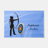 Archery Sport Vrouw Archer Target personaliseren Deurmat (Voorkant)