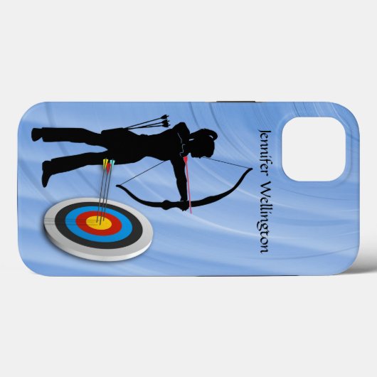 Archery Sports met boogschutter Vrouw en target Case-Mate iPhone Case (Achterkant (horizontaal))
