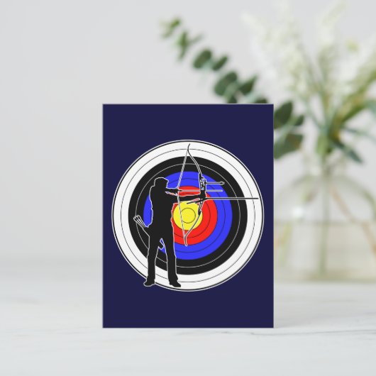 Archery & target 01 briefkaart (Staand voorkant)