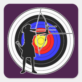 Archery & target 02 vierkante sticker