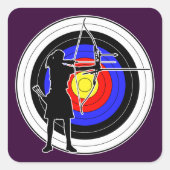 Archery & target 02 vierkante sticker (Voorkant)