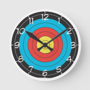 "Archery Target"-ontwerpwandklokken Ronde Klok