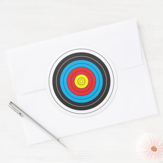 Archery Target Ronde Sticker (Envelop)