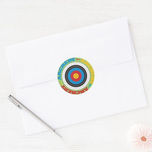 Archery Target Ronde Sticker (Envelop)