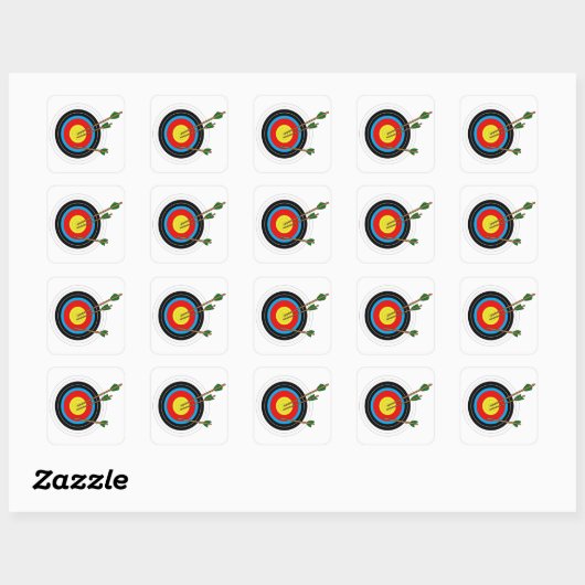 Archery Target Vierkante Sticker (Vel)