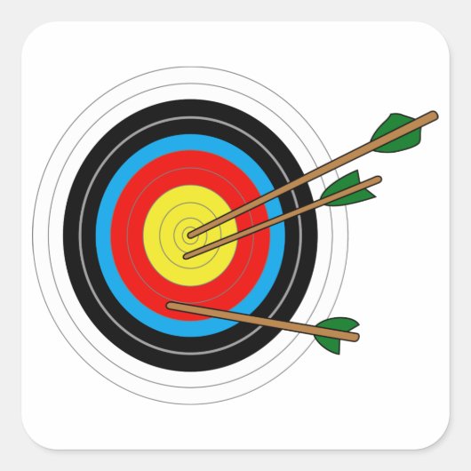 Archery Target Vierkante Sticker (Voorkant)