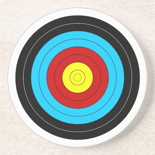 Archery Target Zandsteen Onderzetter (Voorkant)