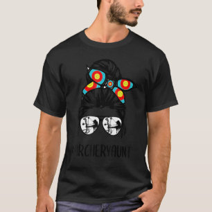 Archery Tunt Life Messy Bun Hair Glasses T-shirt