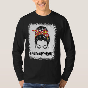 Archery Tunt Life Messy Bun Hair Glasses T-shirt