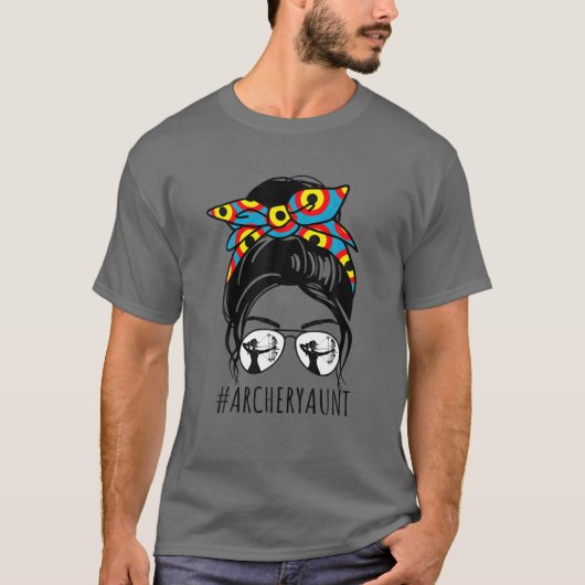 Archery Tunt Life Messy Bun Hair Glasses T-shirt (Voorkant)