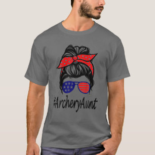 Archery Tunt Life Messy Bun Hair Glasses T-shirt