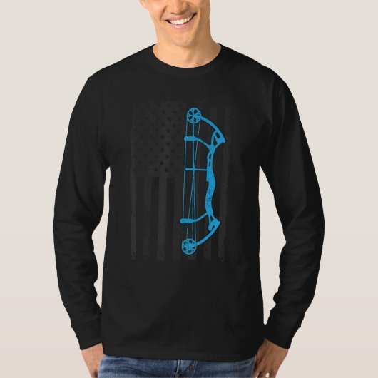 Archery USA American Flag Bowhunting Archer Compou T-shirt (Voorkant)