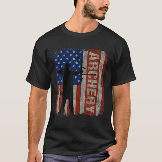 Archery USA American Flag  op 4 juli Gift T-shirt (Voorkant)