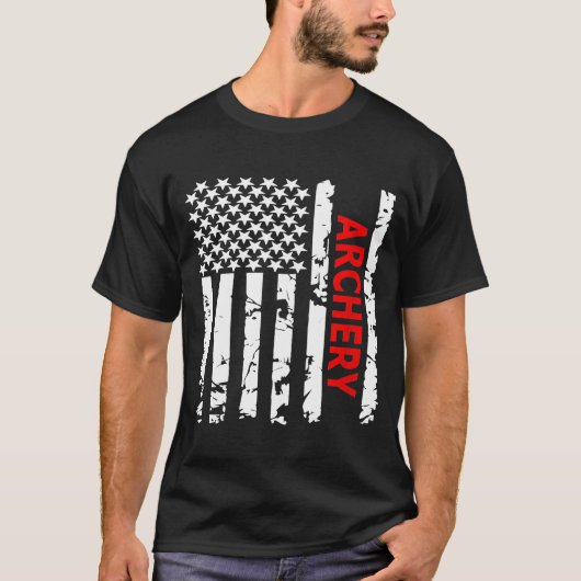 Archery Usa vlag voor Amerikanen T-shirt (Voorkant)