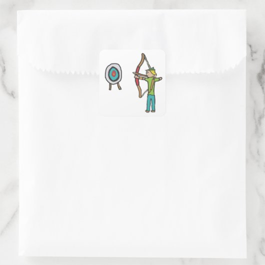 Archery Vierkante Sticker (Tas)