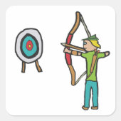 Archery Vierkante Sticker (Voorkant)