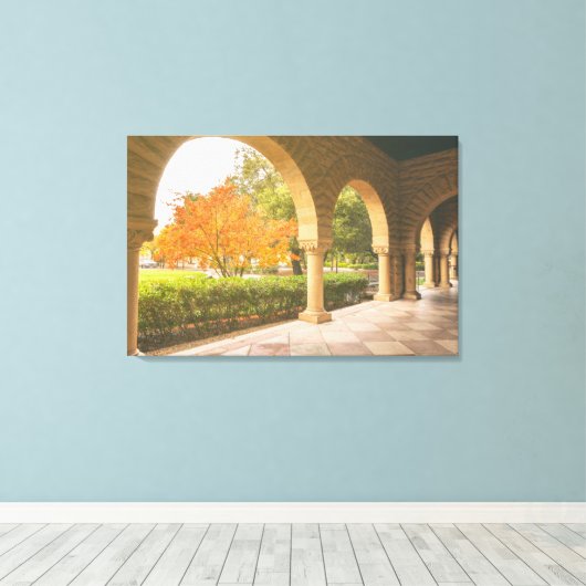 Arches Courtyard Uitzicht Canvas Afdruk (Insitu (Houten vloer))