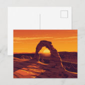 Arches Delicate Arch Sunset Art Briefkaart (Voorkant / Achterkant)