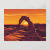 Arches Delicate Arch Sunset Art Briefkaart (Voorkant)