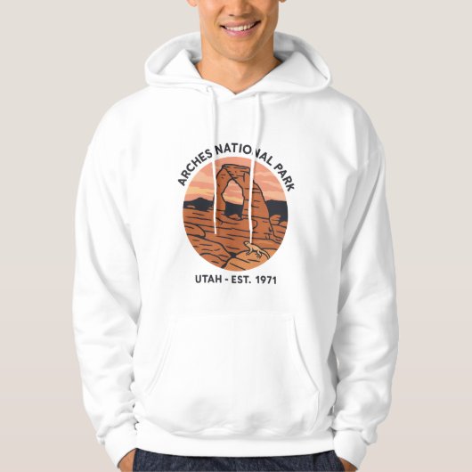 Arches Delicate Arch Vintage Utah Desert Park Hoodie (Voorkant)
