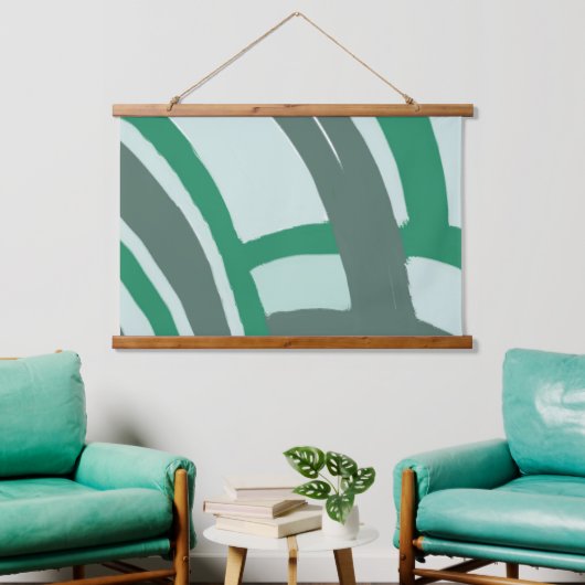 Arches in Groen en Grijs Hangend Wandkleed (Woonkamer)