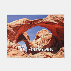 Arches nat. Park met Witte Naam of Bericht Deurmat