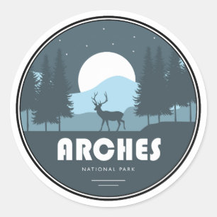Arches Nationaal Park Herten Ronde Sticker