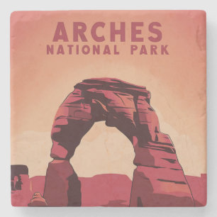 Arches Nationaal Park Minimalistische illustratie Stenen Onderzetter