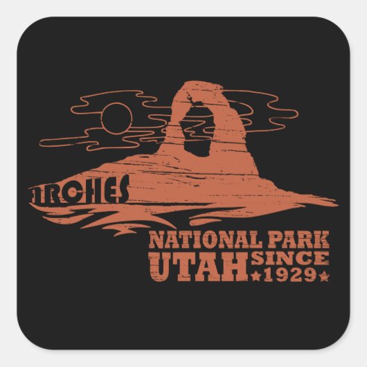 Arches Nationaal park Moab Utah  kunst Vierkante Sticker (Voorkant)