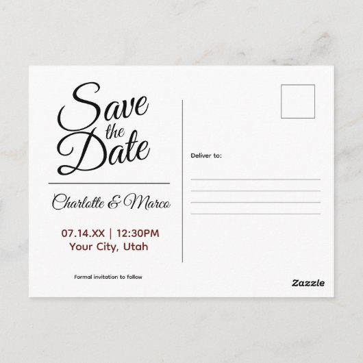 Arches Nationaal Park Save the Date Briefkaart (Achterkant)