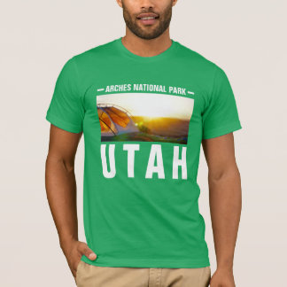 ARCHES NATIONAAL PARK UTAH CAMPING GRAFISCH MANNEN T-SHIRT
