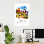 Arches National Park Aquarelposter Arches Poster (Thuiskantoor)