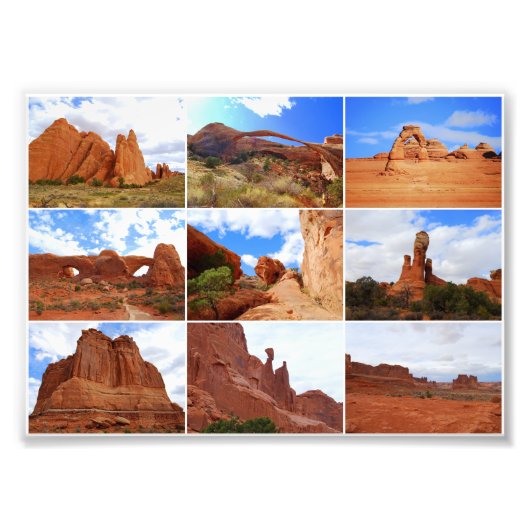 Arches National Park Collage Foto Afdruk (Voorkant)