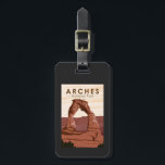 Arches National Park Delicate Arch  Bagagelabel<br><div class="desc">Het vectorkunstwerk van vonken ontwerp. Het park ligt ten noorden van Moab in de staat Utah. Borduurt door de Colorado in het zuidoosten,  het is bekend als de locatie van meer dan 2.000 natuurlijne zandstenen archen.</div>