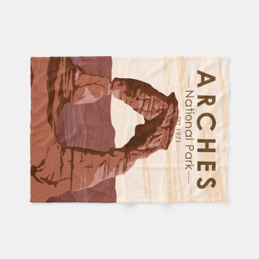 Arches National Park Delicate Arch  Fleece Deken (Voorkant (Horizontaal))