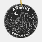 Arches National Park Delicate Arch Monoline Keramisch Ornament (Voorkant)