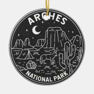 Arches National Park Delicate Arch Monoline Keramisch Ornament
