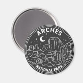 Arches National Park Delicate Arch Monoline Magneet (Voorkant / Achterkant)
