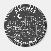 Arches National Park Delicate Arch Monoline Magneet (Voorkant)