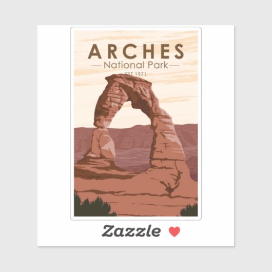 Arches National Park Delicate Arch Sticker (Vel)