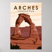 Arches National Park Delicate Arch Vintage Poster (Voorkant)
