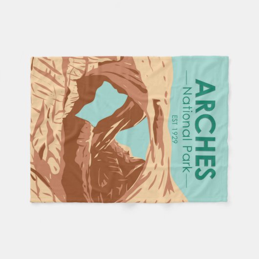 Arches National Park Double Arch Fleece Deken (Voorkant (Horizontaal))